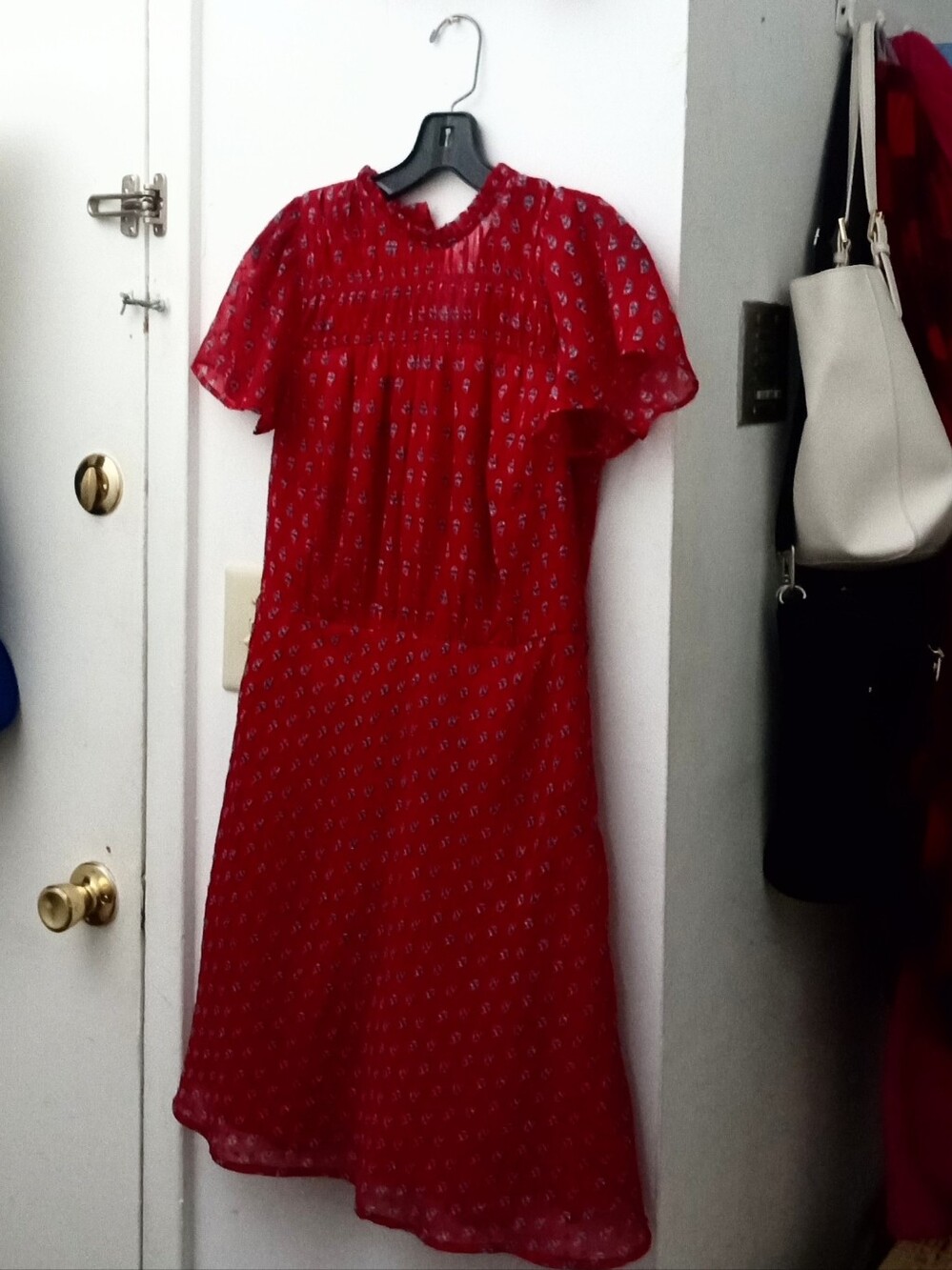 LOFT Red Floral-Print Paisley  Dress